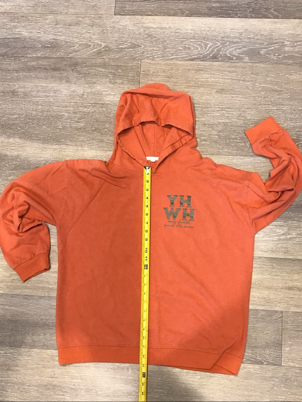 Women's Orange Cotton Hoodie